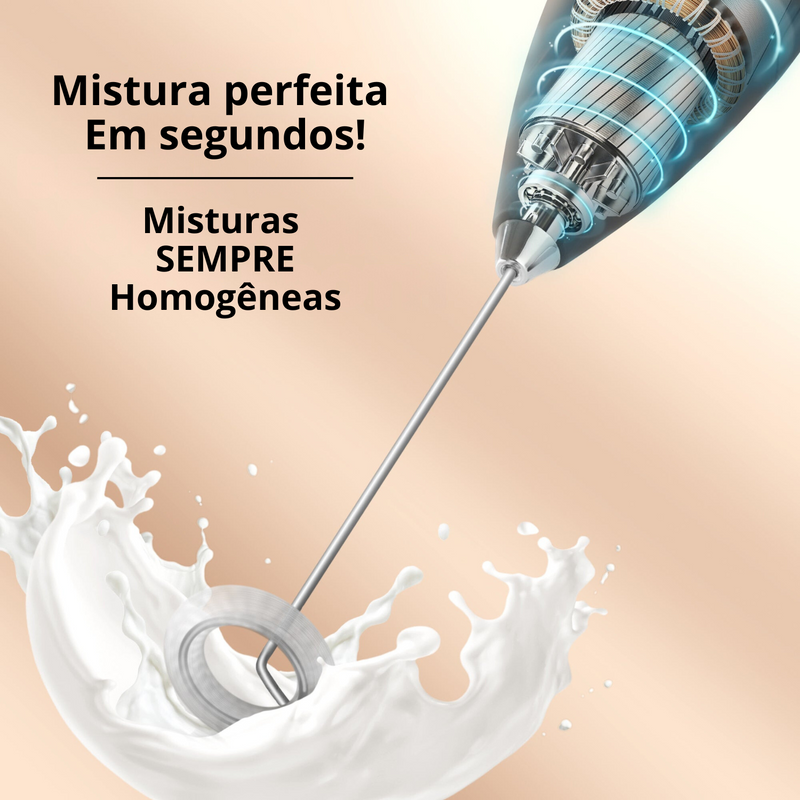 Mini Mixer Elétrico para Bebidas e Receitas