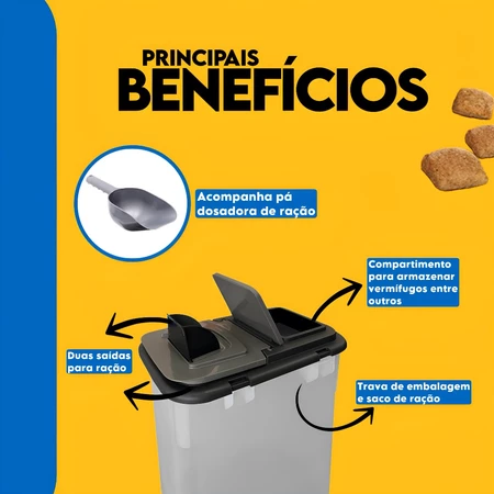 Porta ração protetor de insetos para cães - 35L